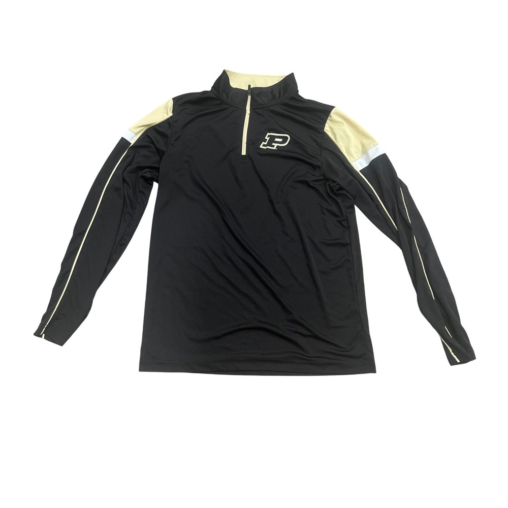Colosseum Purdue Boilermakers 1/4 Zip Pullover Boys XL Black Gold Active Sporty